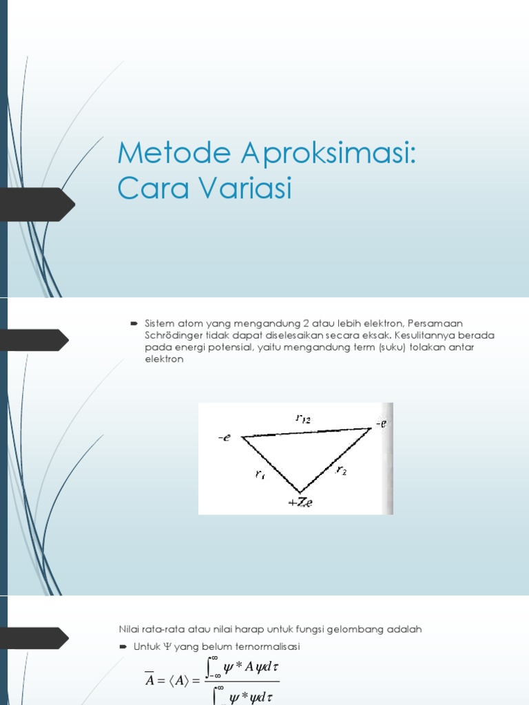 Metode Variasi dalam Mekanika Kuantum | PDF