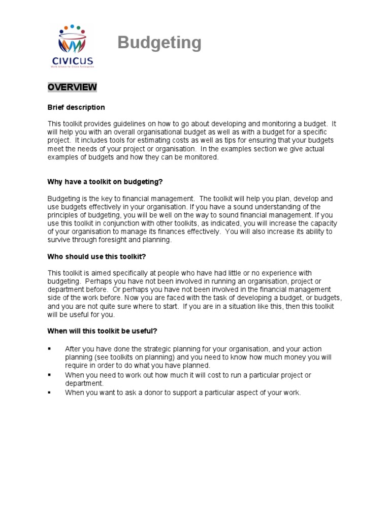Essential Budgeting Toolkit Guide | PDF | Budget | Expense