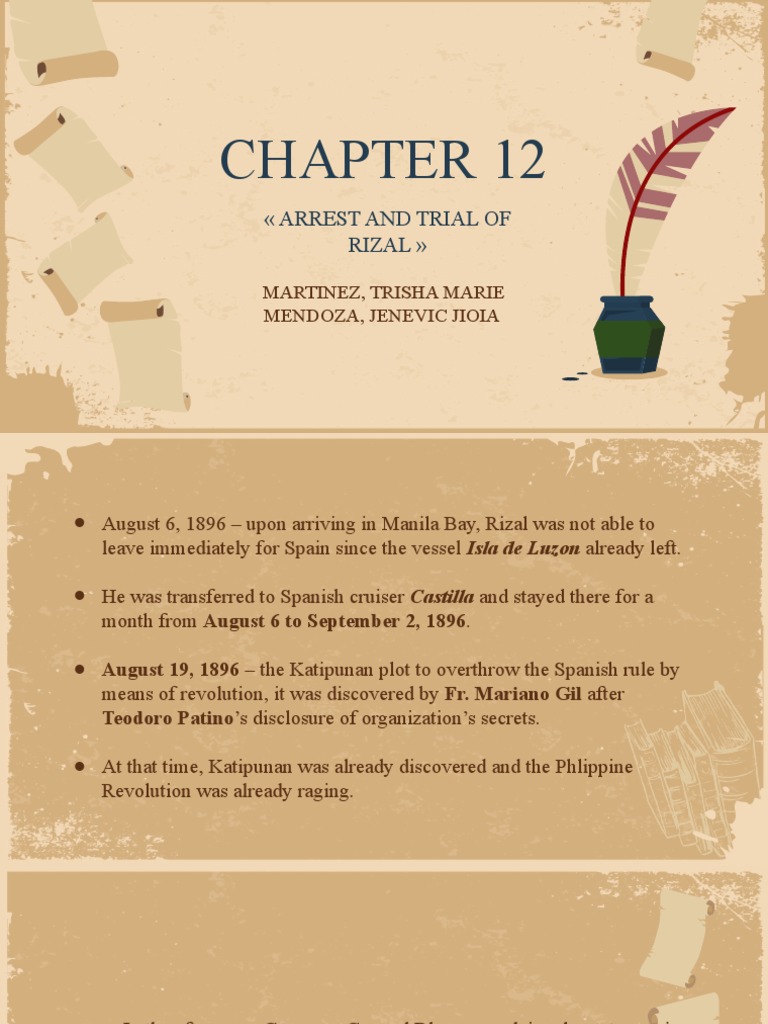 Arrest and Trial of Rizal : Martinez, Trisha Marie Mendoza, Jenevic ...