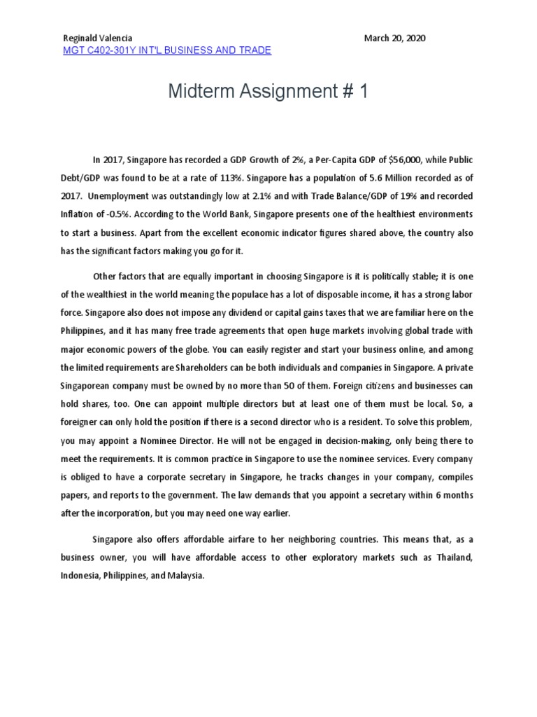 Midterm Assignment 1 Valencia Reginald G | PDF