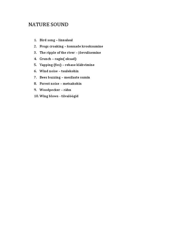 Nature Sound | PDF | Art