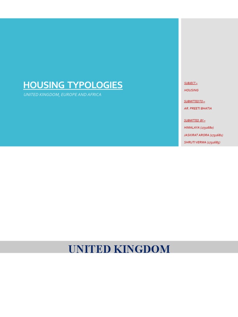 Housing Typologies PDF Single Family Detached Home Apartment