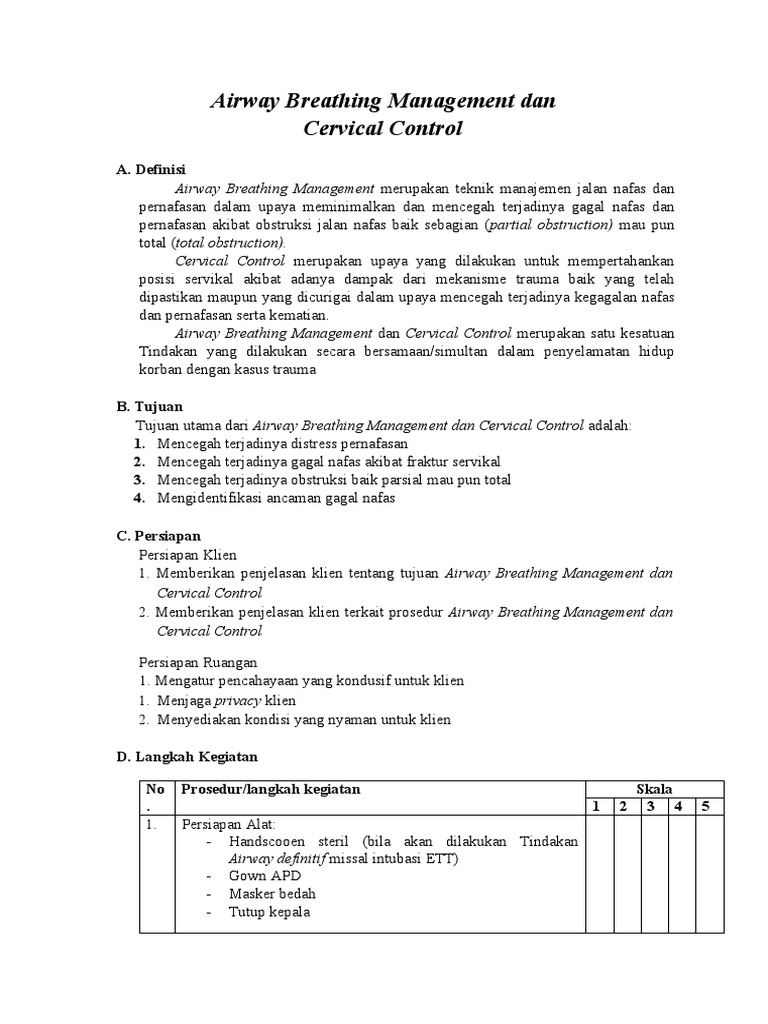Airway Breathing Management Dan Cervical Control Pdf