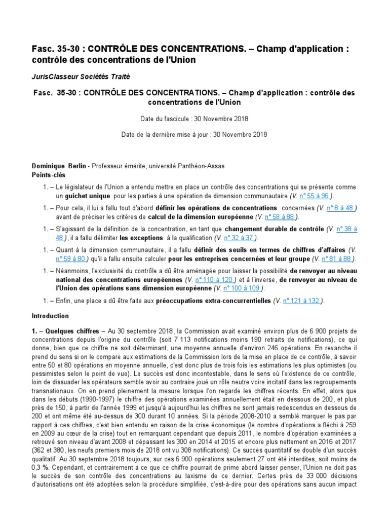 Www facture capio fr Voir Et Payer Ma Facture En Ligne Fasc. Controle Des Concentrations (Champ D'application) | PDF | Franchise  (réseau commercial) | Règles de concurrence