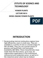Mbeya Institute of Science and Technology: Power Plants Lecture No 6 Diesel Engine Power Plants