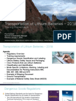 Transportation of Lithium Batteries - 2018: Training Presentation