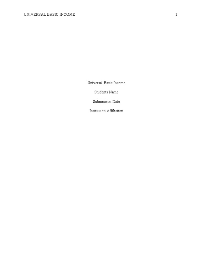 Evaluating Universal Basic Income's Impact | PDF | Income | Poverty