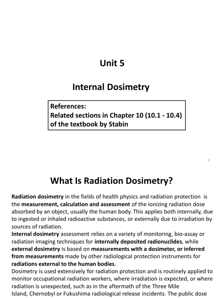 Internal Dosimetry and Exposure Assessment | PDF | Dosimetry | Absorbed ...