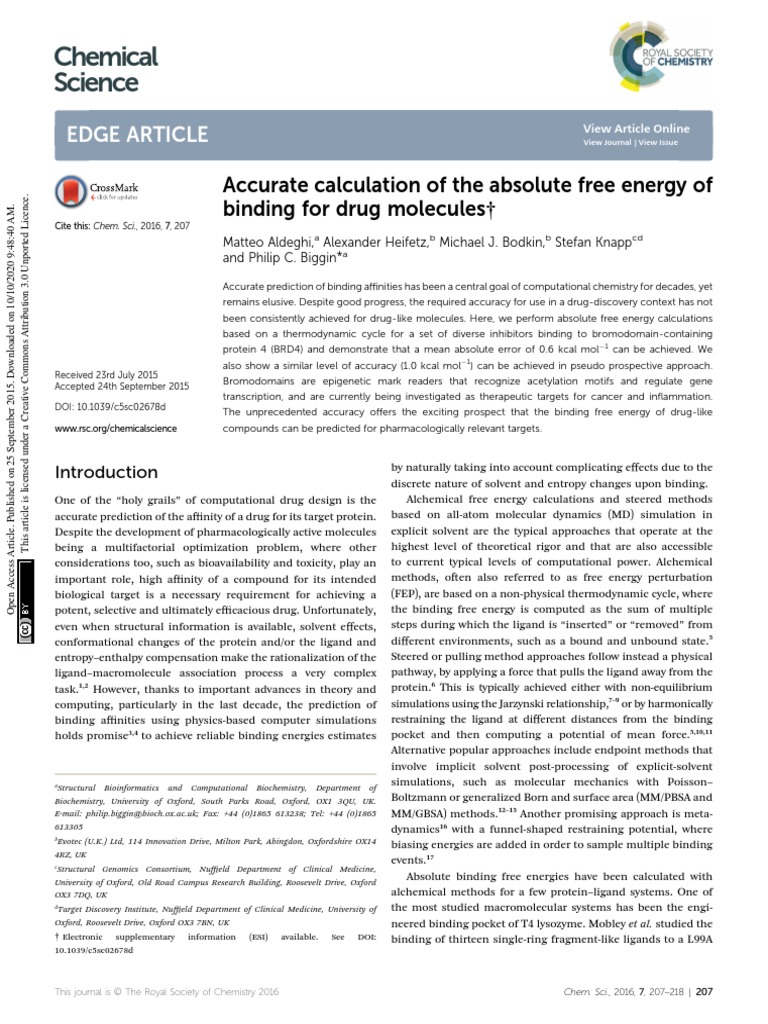 Accurate Calculation of The Absolute Free Energy of Binding For Drug
