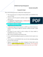 MGT619-Final Project Management Assignment 02 Semester Spring 2021 Proposal For Project