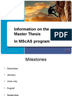 Information On The Master Thesis in Mscas Program: Hec Lausanne