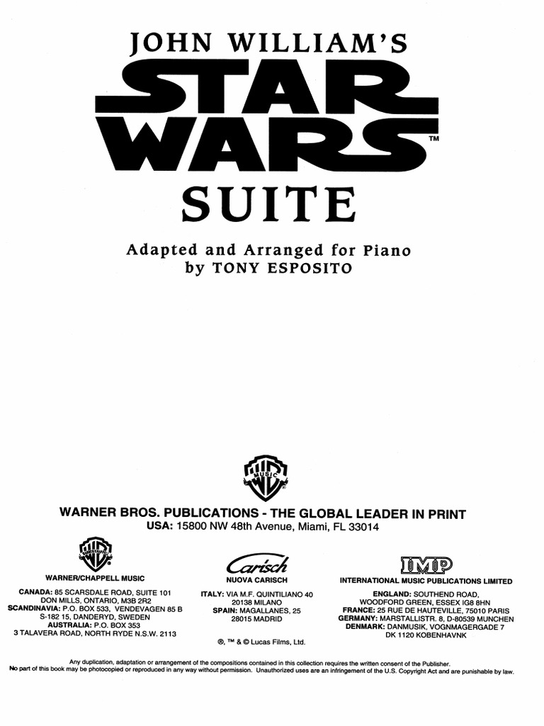 Star Wars Suite Advanced Pdf Classical Music Musical Notation