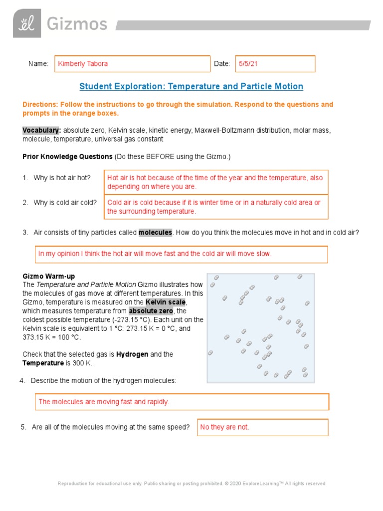 Gizmo Measuring Motion Answer Key Pdf