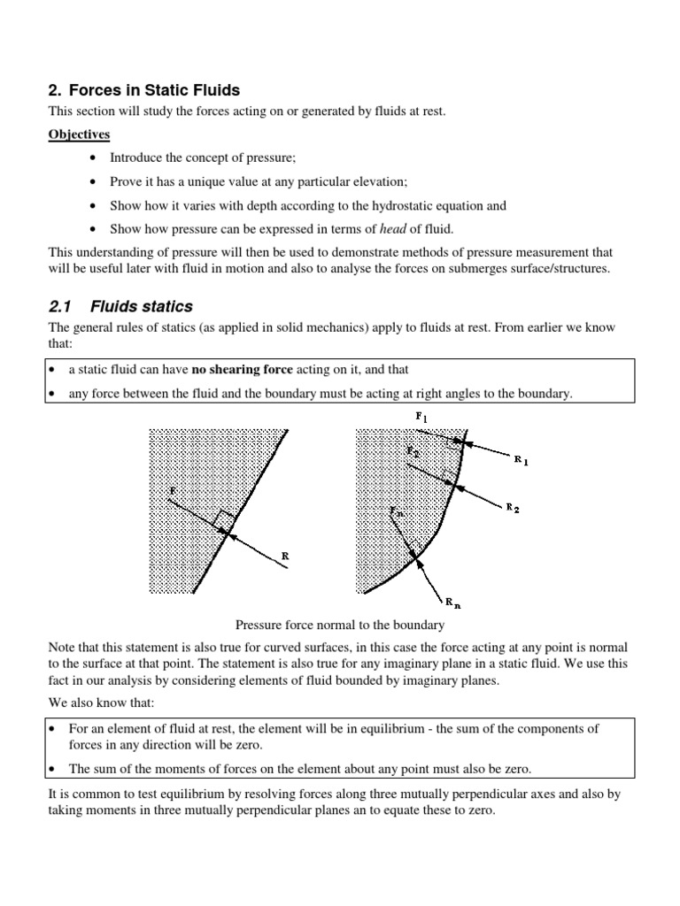 Fluid at Rest | PDF | Pressure Measurement | Pressure