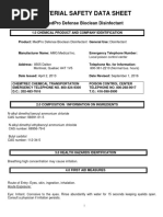 Material Safety Data Sheet: Medpro Defense Bioclean Disinfectant