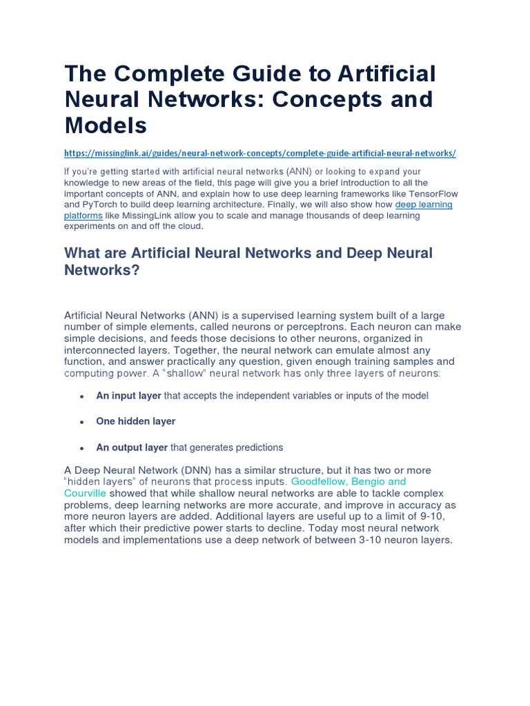 4.0 The Complete Guide To Artificial Neural Networks | PDF | Artificial ...