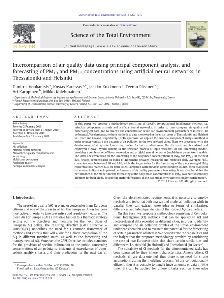 Science of The Total Environment | PDF | Principal Component Analysis ...