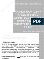 Gêneros Textuais e o Ensino de Língua Inglesa