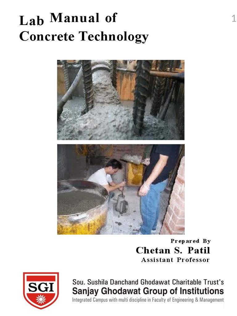 Concrete Technology Lab Manual | PDF | Strength Of Materials | Concrete