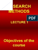 RESEARCH METHODS LECTURE 1 OVERVIEW