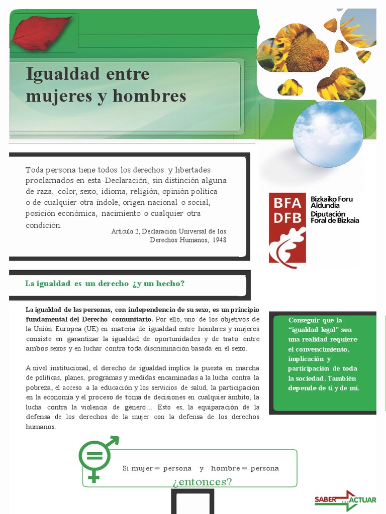 Igualdad Entre Mujeres y Hombres | PDF | Igualdad de género | Estudios ...