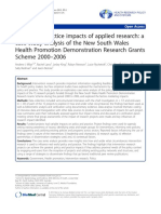 Policy and Practice Impacts of Applied Research A Case Study Analysis of The New South Wales Health Promoti