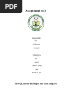 Assignment No 2: My SQL Server Data Types and Their Purposes