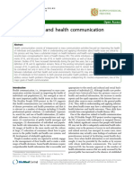 Health Literacy and Health Communication: Review Open Access