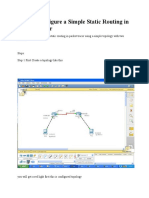 How To Configure A Simple Static Routing in Packet Tracer