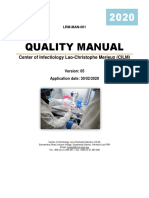 Quality Manual: Center of Infectiology Lao-Christophe Merieux (CILM)