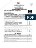 Competencias Y/O Indicadores de Evaluación en Las Áreas Leyenda Rasgos Personales Del Estudiante