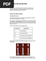 Testing For Halide Ions