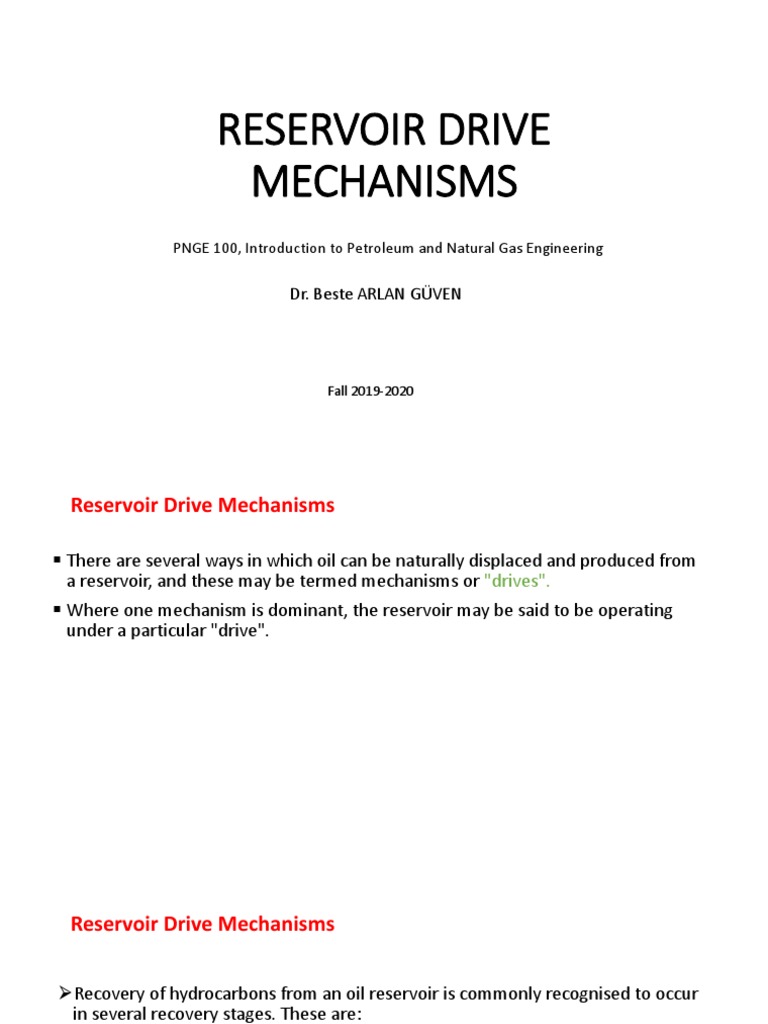 Understanding Reservoir Drive Mechanisms A Comprehensive Overview of