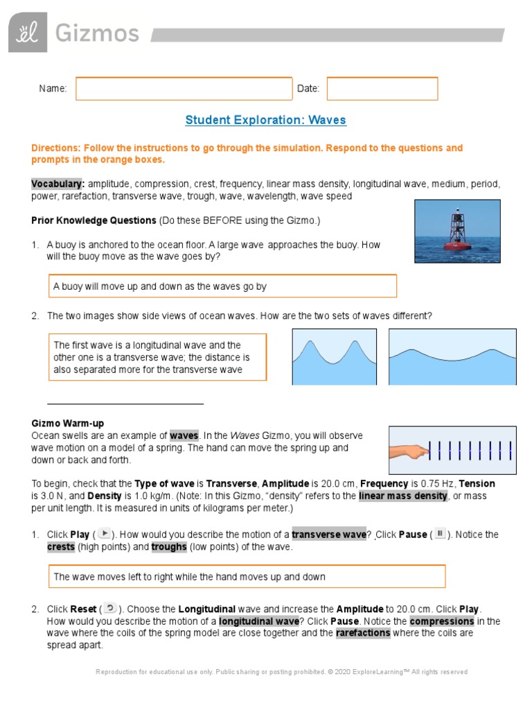 Waves WS - 9200504 | PDF | Waves | Wavelength