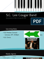 S.C. Lee Cougar Band: Announcements For Week of January 28, 2019