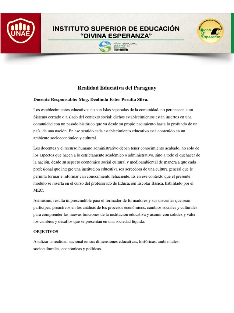 Análisis de la Realidad Educativa en Paraguay | PDF | Maestros | Evaluación