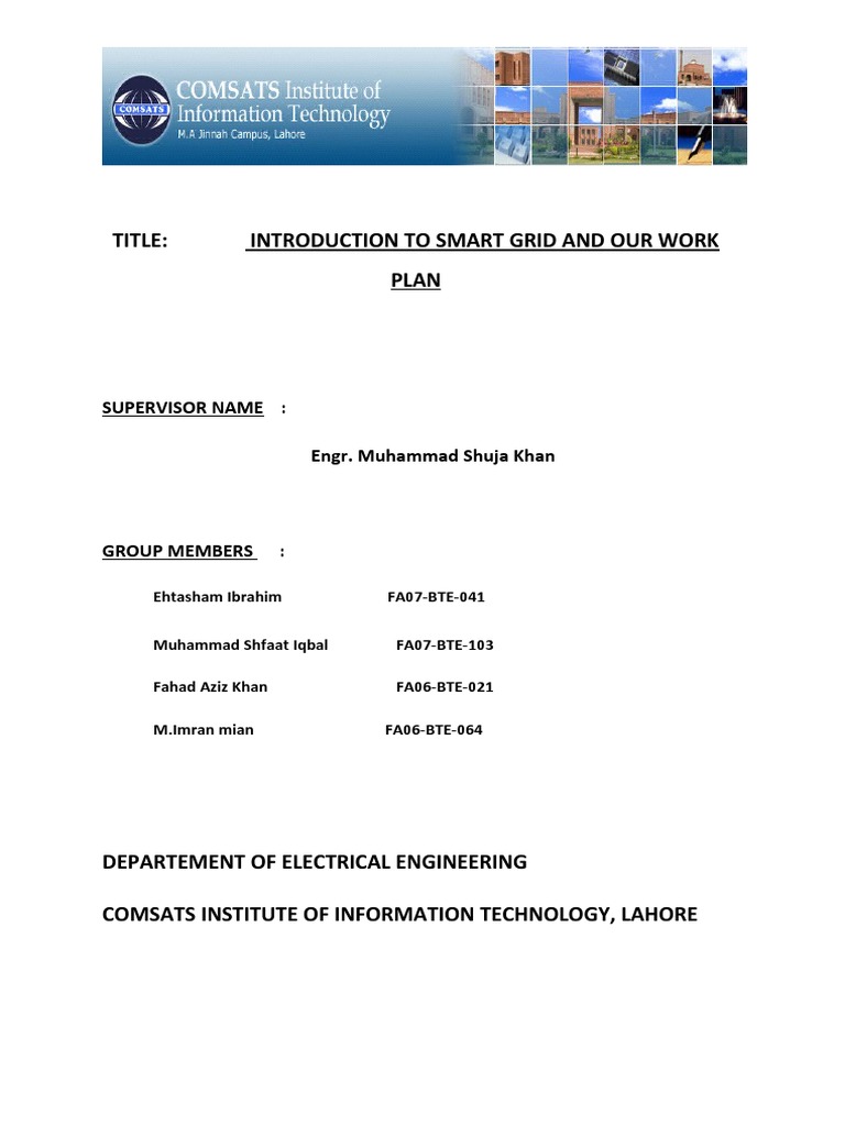 Title: Introduction To Smart Grid and Our Work Plan | PDF | Smart Grid ...