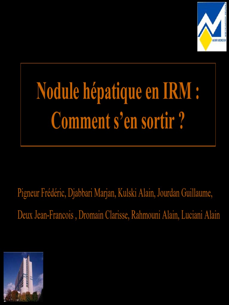 IRM Nodule Hépatique | PDF | Cirrhose | Spécialités médicales
