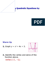 9-4 Solving Quadratic Equations by Graphing