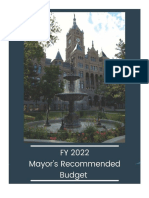 Mayor's Recommended Budget for Fiscal Year 2022