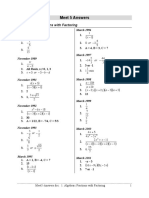 Meet 5 Answers: 1. Algebraic Fractions With Factoring