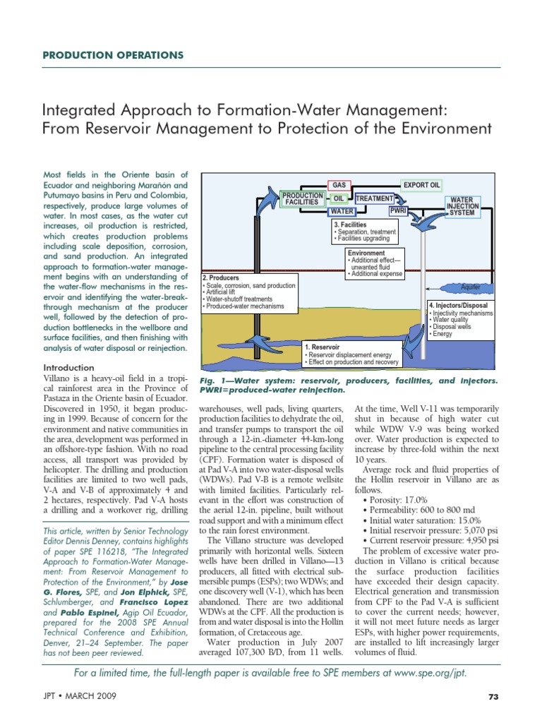 Integrated Approach To FormationWater Management From Reservoir