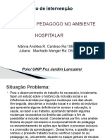 Projeto de intervenção ambiente hospitalar PPA 01 slide