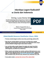Potensi Sumberdaya Logam Radioaktif Di Dunia Dan Indonesia: DR - Eng. Lucas Donny Setijadji
