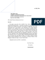 Letter for FS in SEC I
