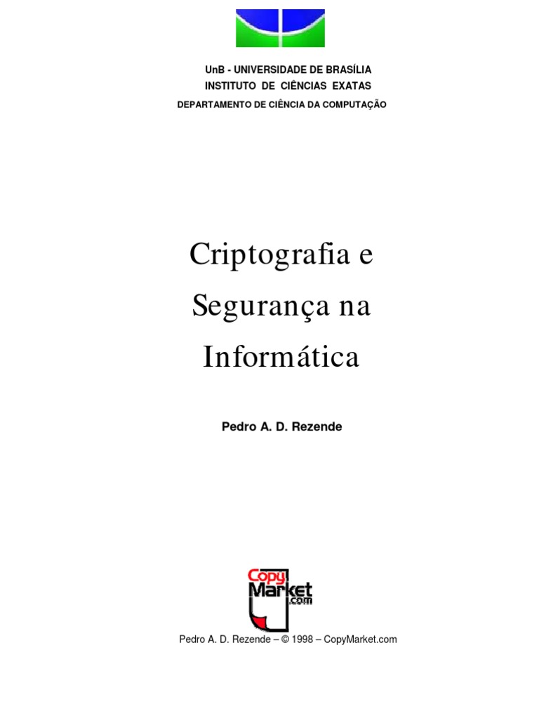 Criptografia E Segurança Na Informática Pdf Criptografia Chave