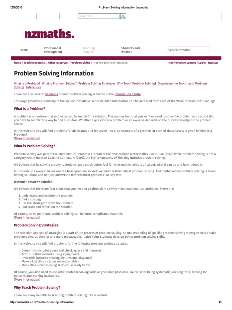 Problem Solving Strategies in Mathematics | PDF | Teaching Mathematics ...