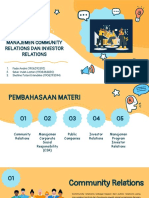 Manajemen Community Relations Dan Investor Relations - Kel 11