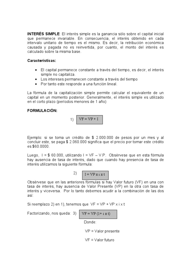Guía Completa sobre Interés Simple | PDF | Interés | Tasas de interés