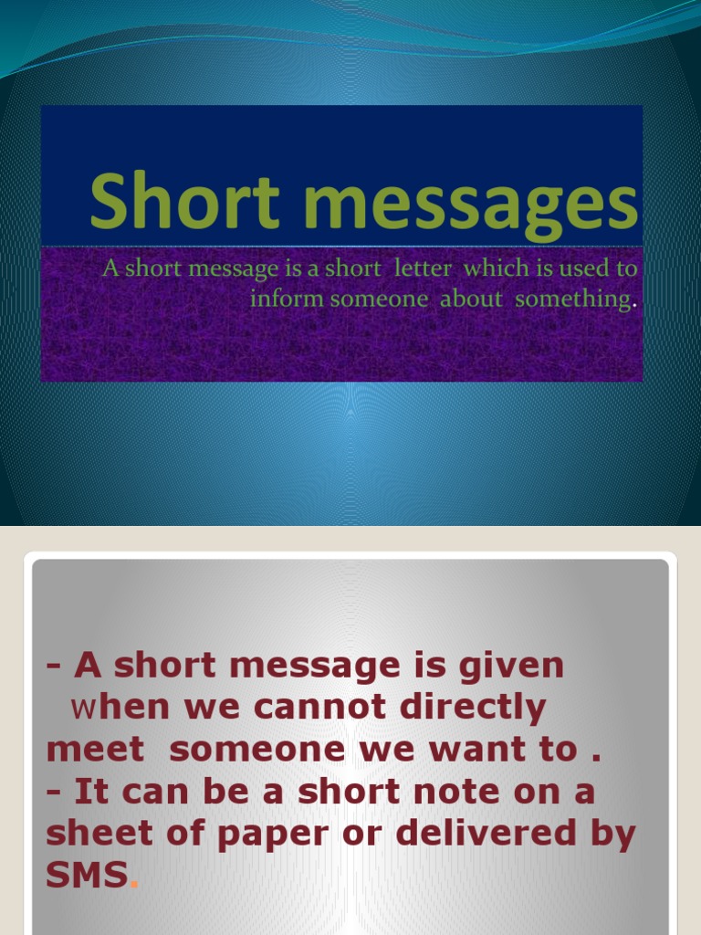 Examples of Short Messages | PDF